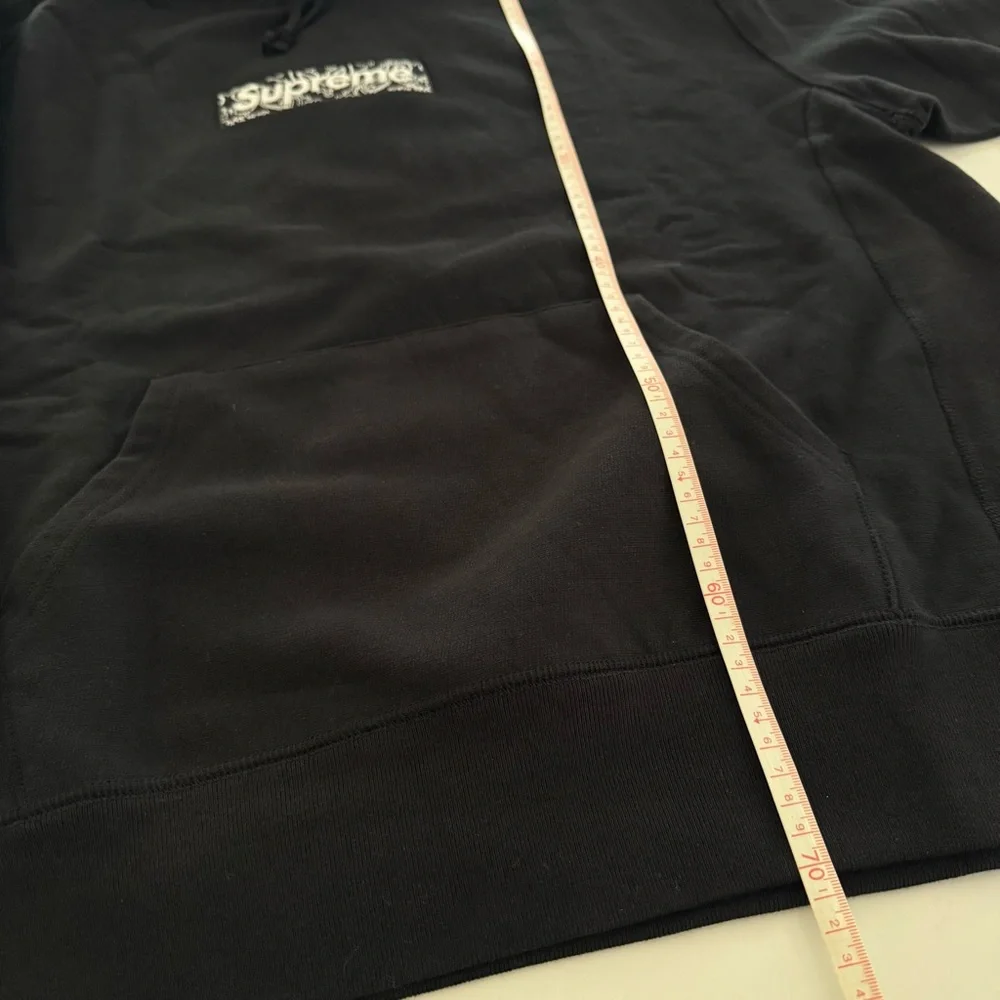 Supreme Bandana Box Logo Hoodie Hooded Sweatshirt Black FW19 Size Large - Picture 6 of 8